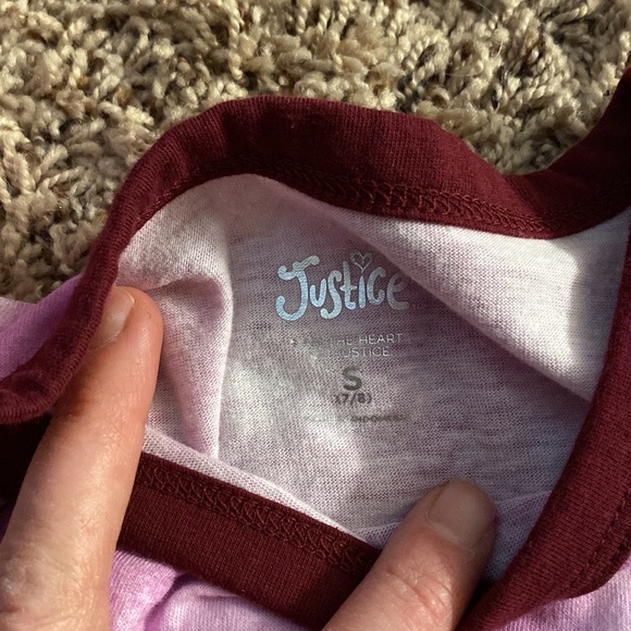 Girls Justice Maroon crop top & legging set. - Picture 3 of 8